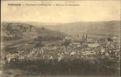 Echternach Vue panoramique prise du Trosskneppchen eglise Kat. Luxemburg