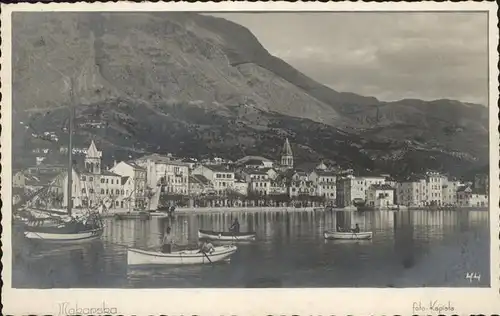 Makarska Dalmatien Blick von der Adria Fischerboot Kat. Kroatien