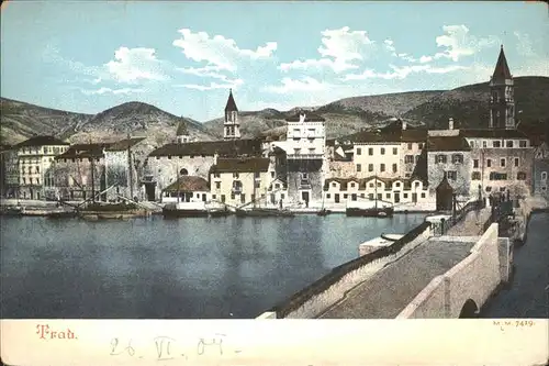 Trau Trogir Steinbruecke Kirche Hafen Kat. Trogir