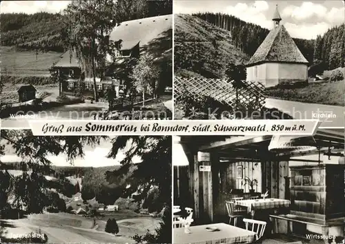 Sommerau Bonndorf Gasthaus Pension Sommerau Kirchlein Teilansicht Wirtsstube Kat. Bonndorf