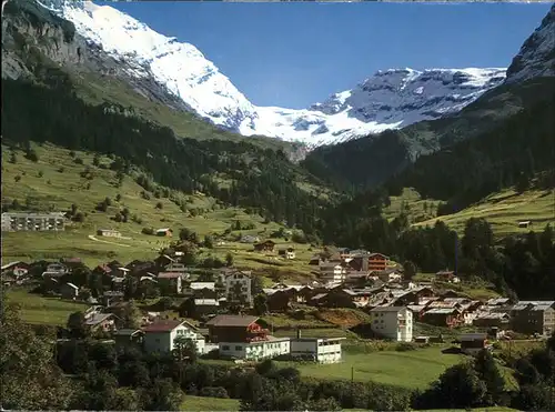 Leukerbad Ortsansicht mit Gitzifurgge und Rothorn / Leukerbad /Bz. Leuk