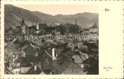 Goess Teilansicht mit Stift Goess ehemaliges Benediktinerkloster Kat. Leoben