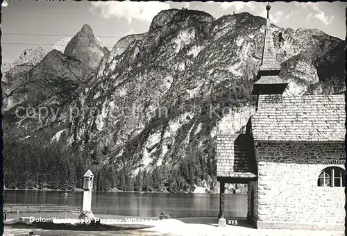 Prags Dolomitenstrasse Pragser Wildsee Kapelle Kat. Italien