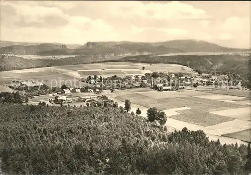 Kleinhennersdorf Panorama Blick vom Kleinhennersdorfer Stein Saechsische Schweiz