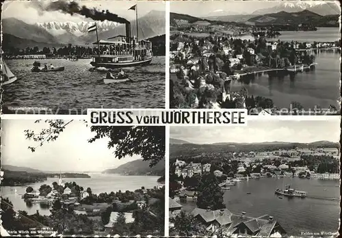 Woerthersee mit Klagenfurt Faehre Poertschach Maria Woerth Velden Kat. Oesterreich