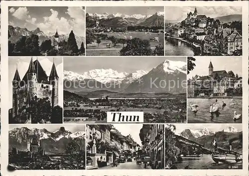 Thun BE Panorama Orts und Teilansichten Kat. Thun