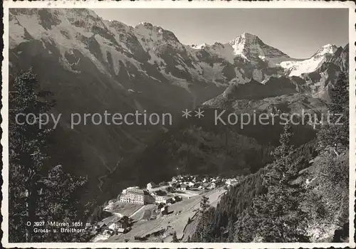 Muerren BE mit Gross und Breithorn Kat. Muerren