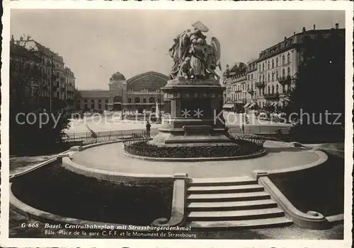 Basel BS Centralbahnplatz Strassburgerdenkmal Kat. Basel