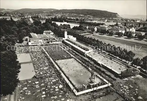 Basel BS Gartenbad Eglisee Fliegeraufnahme Kat. Basel