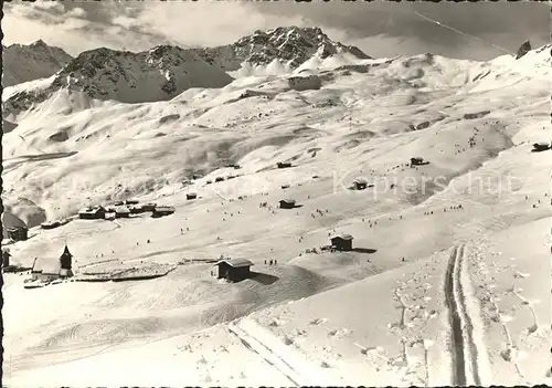 Arosa GR Bergkirchli Skihaenge an der Emsla Kat. Arosa