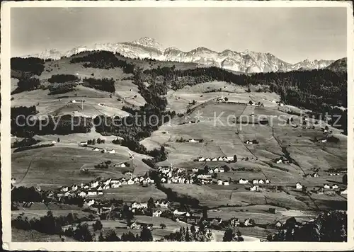 Schoenengrund AR Panorama Blick zum Saentis Appenzeller Alpen Kat. Schoenengrund