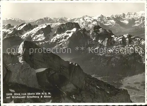 Saentis AR mit Blick auf Wildhauser Schafberg und Alvier Kat. Saentis