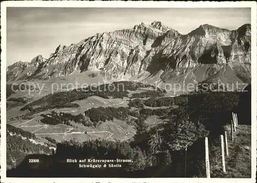 Urnaesch AR Kraezernpass Str Schwaegalp und Saentis Kat. Urnaesch