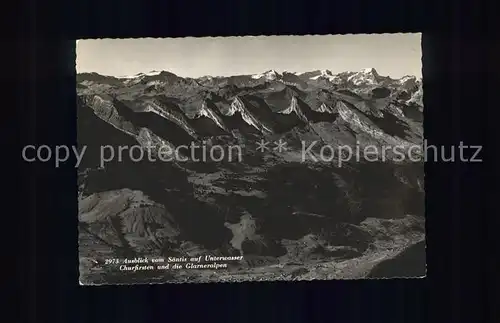 Saentis AR Blick auf Unterwasser Churfirsten und Glarneralpen Kat. Saentis