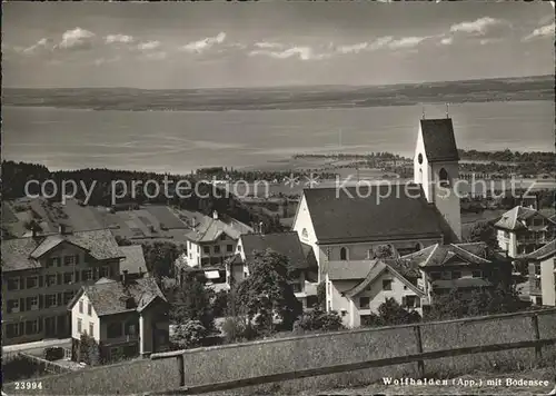 Wolfhalden AR mit Kirche und Bodensee Kat. Wolfhalden