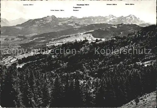 St Anton Oberegg Panorama Blick zum Alpstein Kat. St. Anton