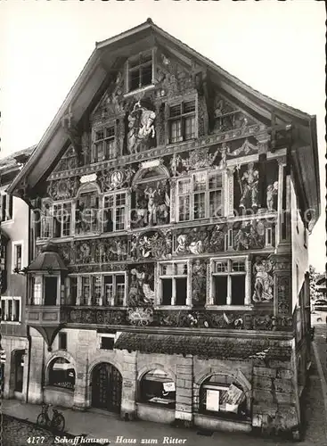 Schaffhausen SH Haus zum Ritter Buergerhaus Fassadenmalerei Kat. Schaffhausen