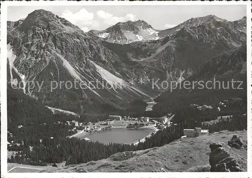 Arosa GR am Obersee mit Valbella und Schiesshorn Kat. Arosa