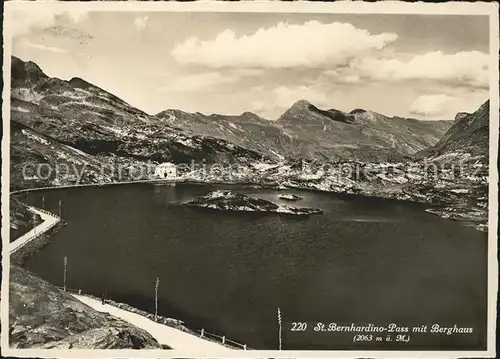 San Bernardino GR Pass mit Berghaus Kat. Mesocco