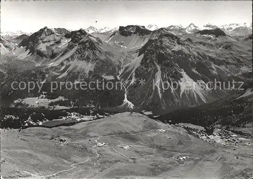 Arosa GR mit Furkahoerner Flueela Schwarzhorn und Ducan Kat. Arosa