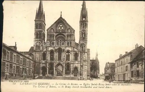 Reims Champagne Ardenne Eglise Saint-Remy Grande Guerre / Reims /Arrond. de Reims