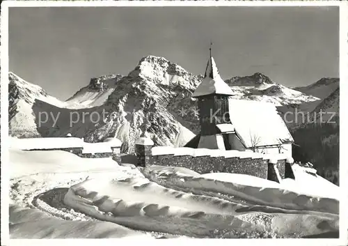 Arosa GR Bergkirchli mit Schiesshorn Strelakette Kat. Arosa