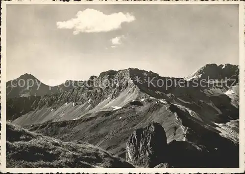 Arosa GR Blick von Plattenhoerner zum Hoernli Kat. Arosa