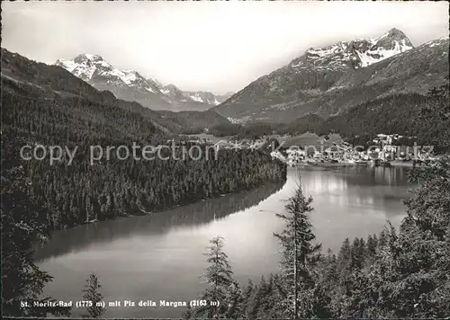 St Moritz GR Bad mit Piz della Margna Moritzersee Kat. St Moritz