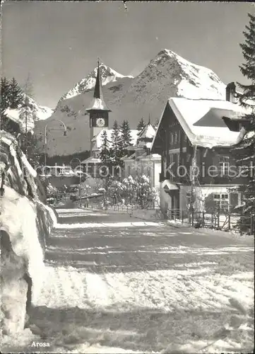 Arosa GR Ortspartie Kirche Kat. Arosa