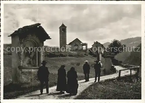 Tessin Ticino Kirche Kirchgang Kat. Lugano