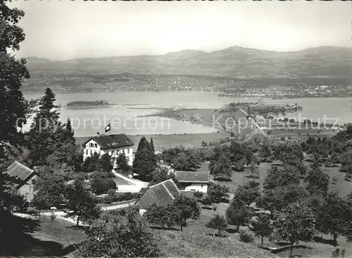 Luegeten Pfaeffikon SZ mit Zuerichsee Insel Luetzenau Rapperswil Kat. Pfaeffikon SZ