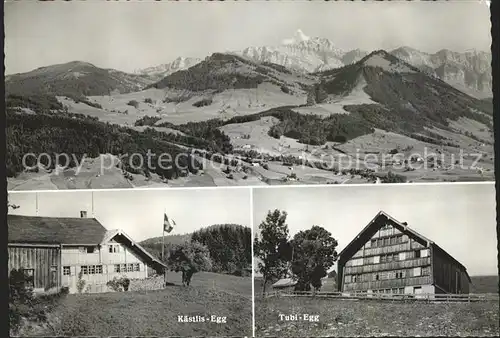 Urnaesch AR Alpenpanorama Blick von der Egg Berghaus Kaestlis Egg Tubi Egg Kat. Urnaesch