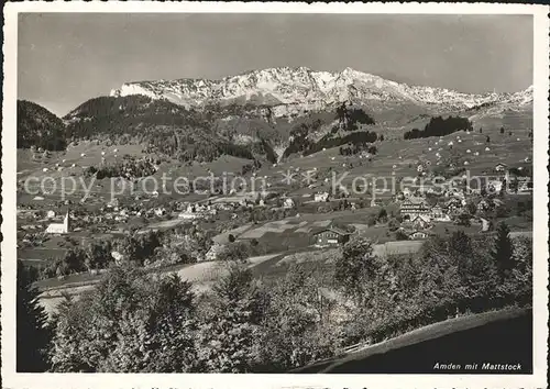 Amden SG Panorama mit Mattstock Alpstein Kat. Amden