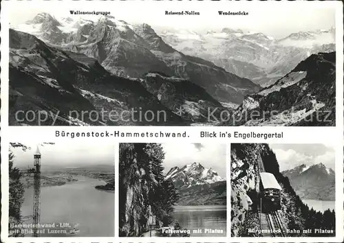 Hammetschwand Buergenstock Panorama Lift Luzernblick Felsenweg Pilatus Buergenstockbahn Kat. Buergenstock