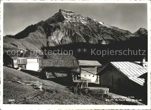 Inner Glas Bergdorf mit Piz Beverin / Glas Tschappina /Bz. Hinterrhein