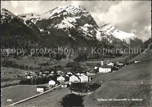 Spluegen GR Spluegen mit Gueggernuell und Einshorn Kat. Spluegen