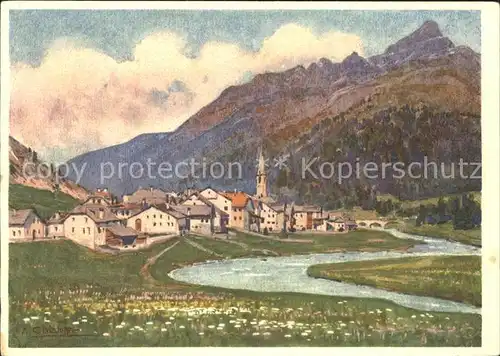 Scanfs Kuenstlerkarte / St Moritz /Bz. Maloja