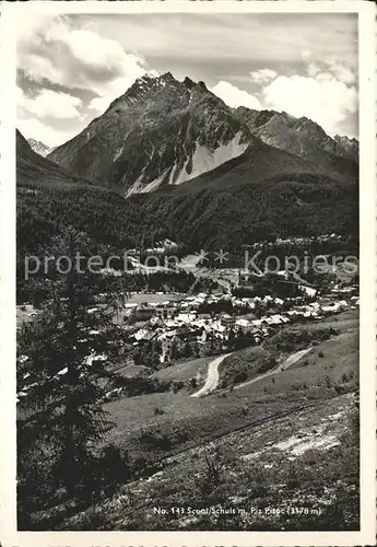 Schuls GR Scuol mit Piz Pisoc Kat. Scuol