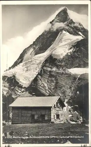 Schoenbuehl Huette Matterhorn Walliser Alpen Kat. Zermatt