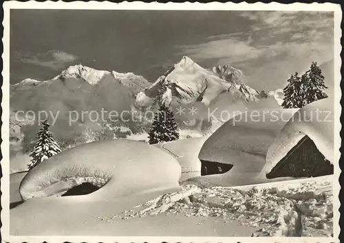 Obertoggenburg Alp Iltios mit Saentis und Schafberg Kat. Wildhaus