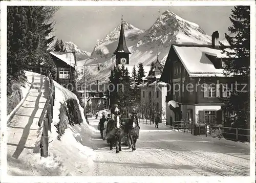 Arosa GR Dorfpartie Pferdeschlitten Kat. Arosa