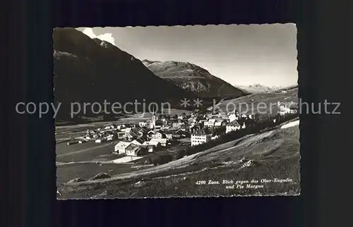 Zuoz GR Panorama Engadin Piz Margna Kat. Zuoz