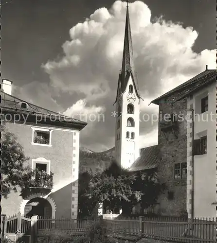 Zuoz GR Dorfpartie Kirche Kat. Zuoz