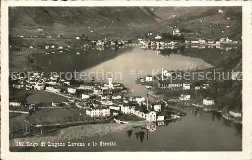 Lago di Lugano Lavena e lo Stretto Kat. Italien