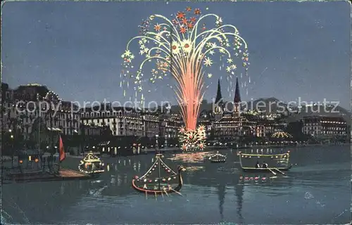 Luzern LU Seefeuerwerk Kuenstlerkarte / Luzern /Bz. Luzern City