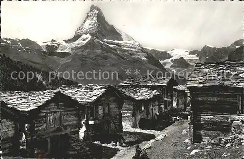 Matterhorn VS Findelen Holzhaeuser Kat. Matterhorn