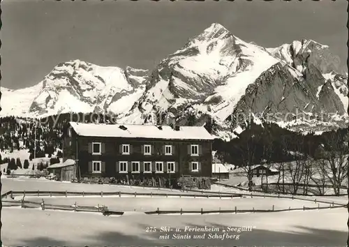 Saentis AR Ski und Ferienheim Seegueetli mit Schafberg und Saentis Kat. Saentis