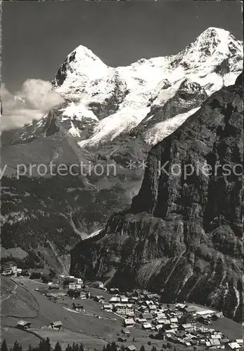 Muerren BE mit Eiger und Moench Kat. Muerren