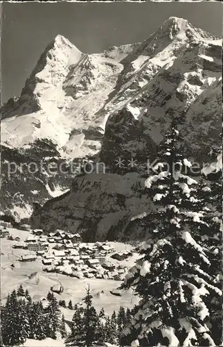 Muerren BE mit Eiger und Moench Kat. Muerren