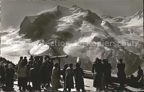 Zermatt VS Gornetgrat Aussichtspunkt Fernrohre Monte Rosa Kat. Zermatt